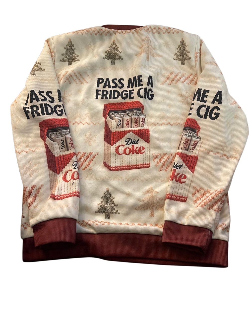 Pass Me A Fridge Cig Diet Coke Ugly Sweater Funny Graphic Holiday Pullover Viral